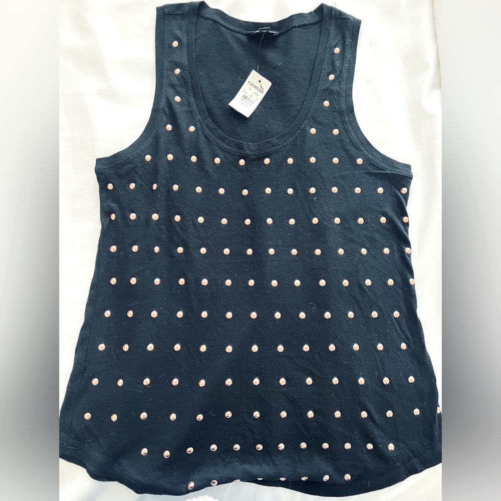 NWT Studded Tank Top. Rose gold studs on the front only.
